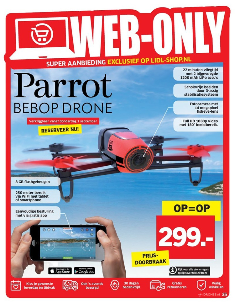 Lidl knalt oude voorraad Parrot Bebop drone af